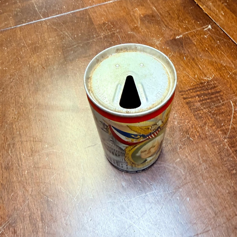 Falstaff Beer Can George Washington President 12oz Vintage Bicentennial - Picture 2 of 5